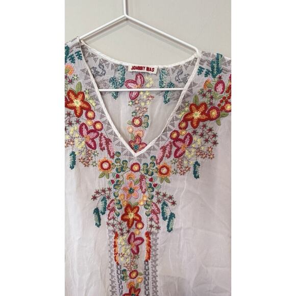 JOHNNY WAS Heidi Cupra Rayon Tunic Top or Dress with Embroidery Size Large 1760 - Picture 6 of 11